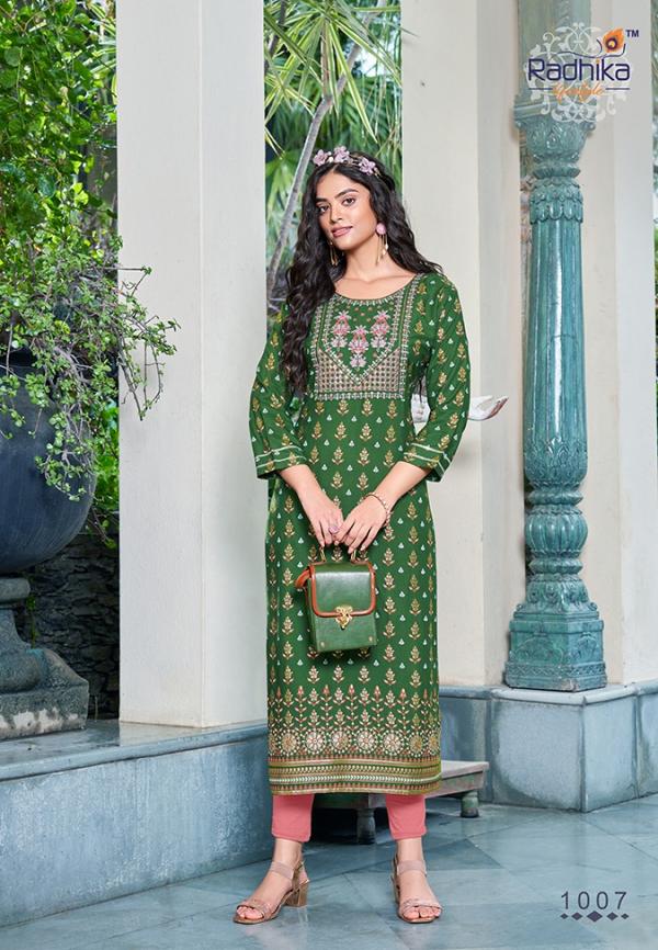 Radhika Princess 1 Festive Wear Rayon Embroidery Kurti Collection